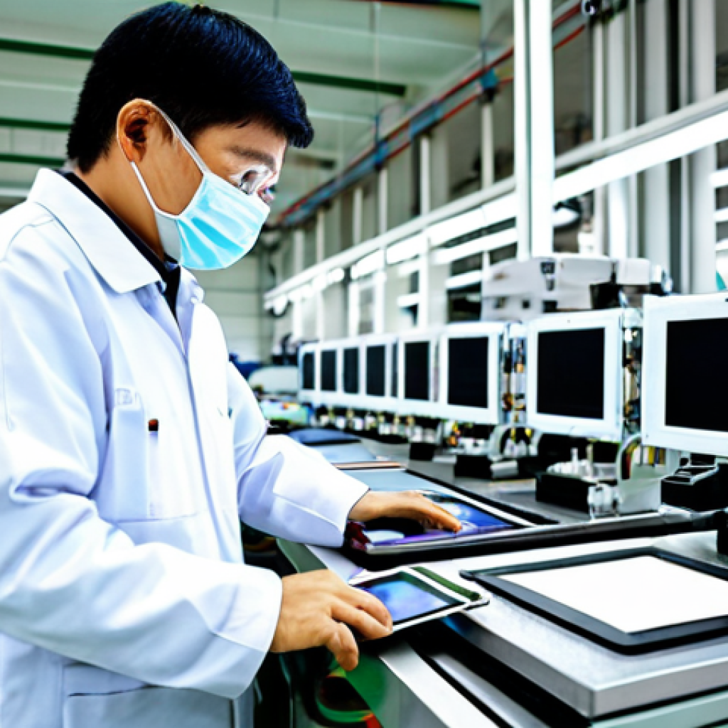리쇼어링에 필요한 기술 인프라 - Automated Factory**
"A modern Thai factory floor with advanced automation. Robots assemble electron...