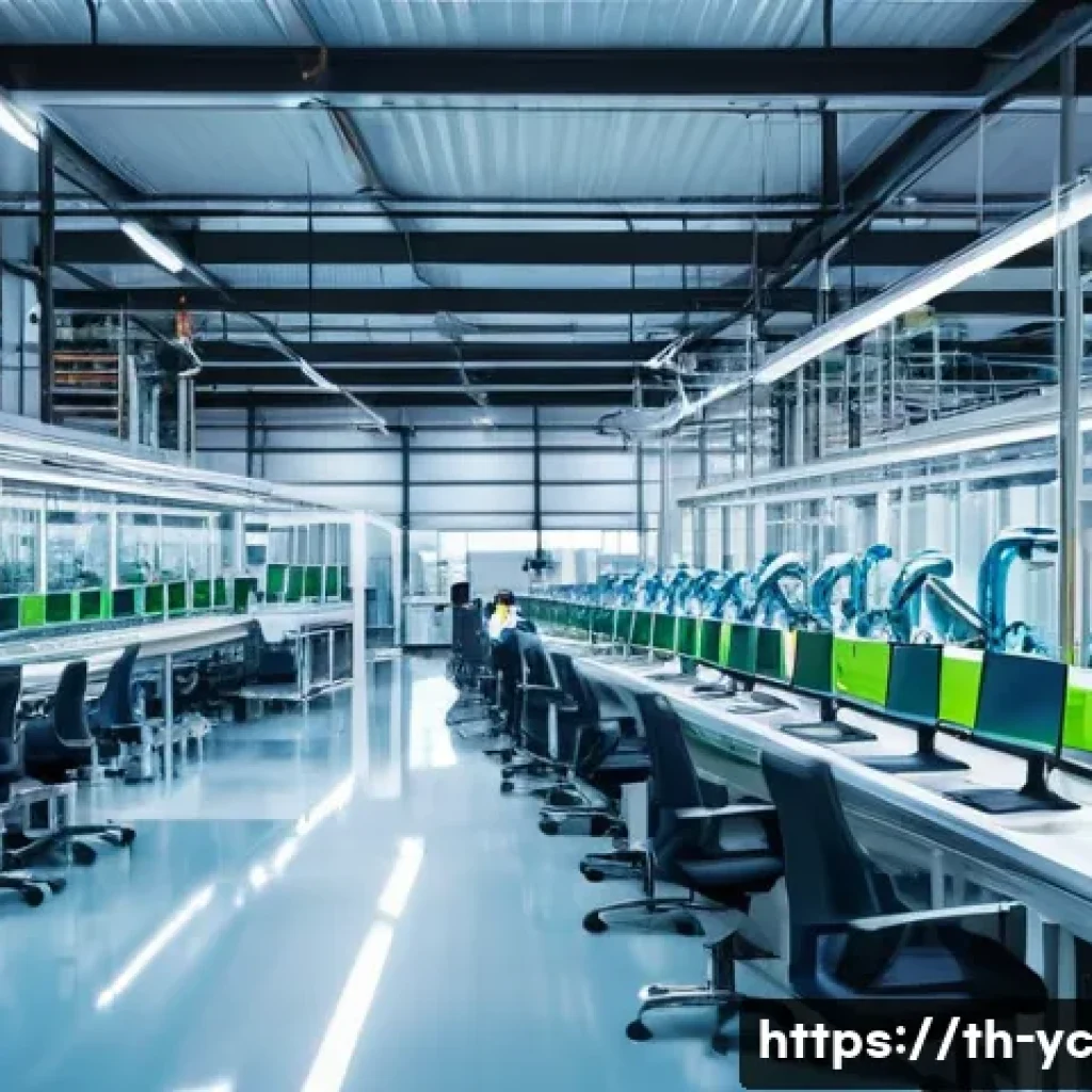 리쇼어링과 글로벌 가치 사슬 - **Prompt: Thai Smart Factory in Action**
"A vibrant, highly detailed, and brightly lit interior ...