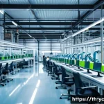 Home 21 리쇼어링과 글로벌 가치 사슬 - **Prompt: Thai Smart Factory in Action**
"A vibrant, highly detailed, and brightly lit interior ...