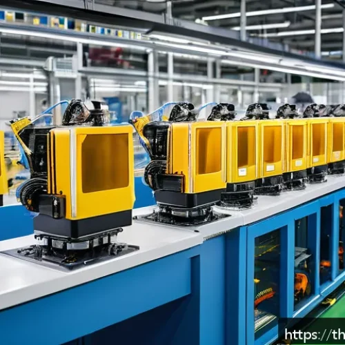 Home 30 리쇼어링의 글로벌 협력 모델 - A modern Thai electronics factory interior in Bangkok showcasing advanced digital technology integra...