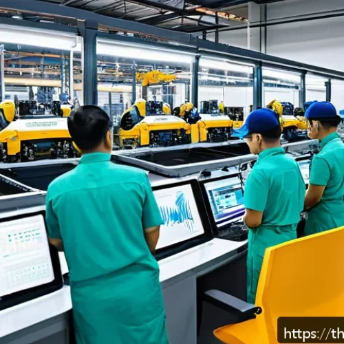 Home 17 리쇼어링이 중소기업에 미치는 영향 - A vibrant and modern small-to-medium enterprise (SME) manufacturing workshop in Thailand, showcasing...