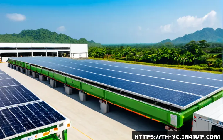 Home 17 리쇼어링과 환경적 지속 가능성 - Photorealistic modern Thai manufacturing facility relocated near a lush tropical landscape, Thai eng...